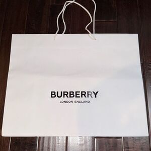 Burberry large white shopping bag